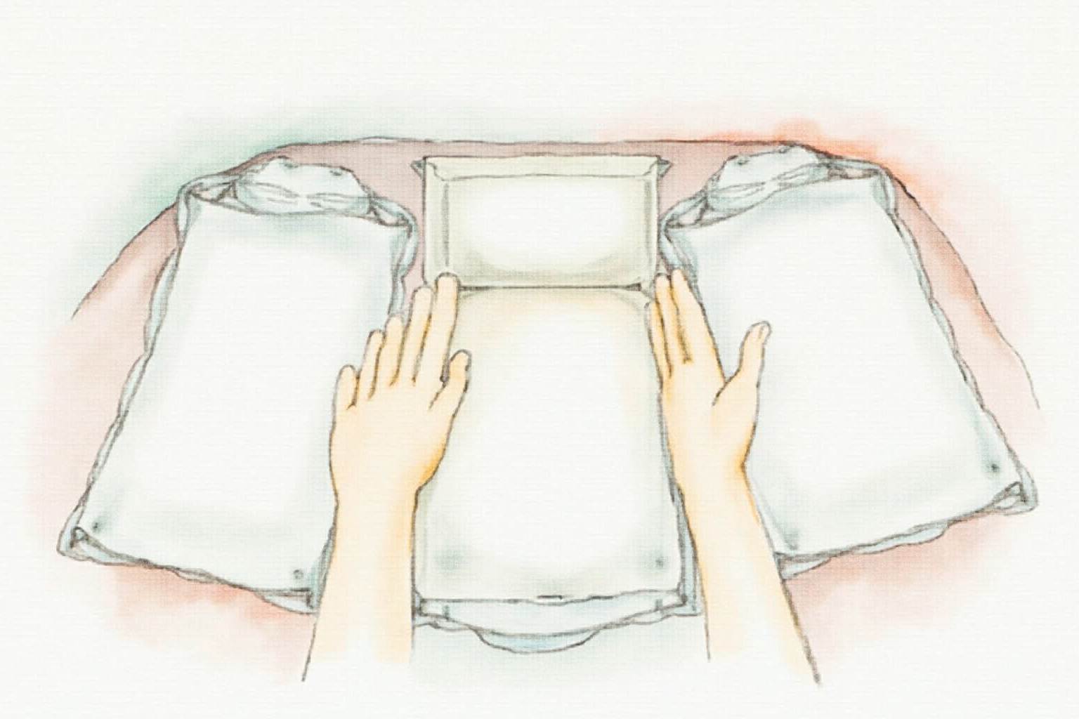 Vacuum-sealed storage bags under bed
