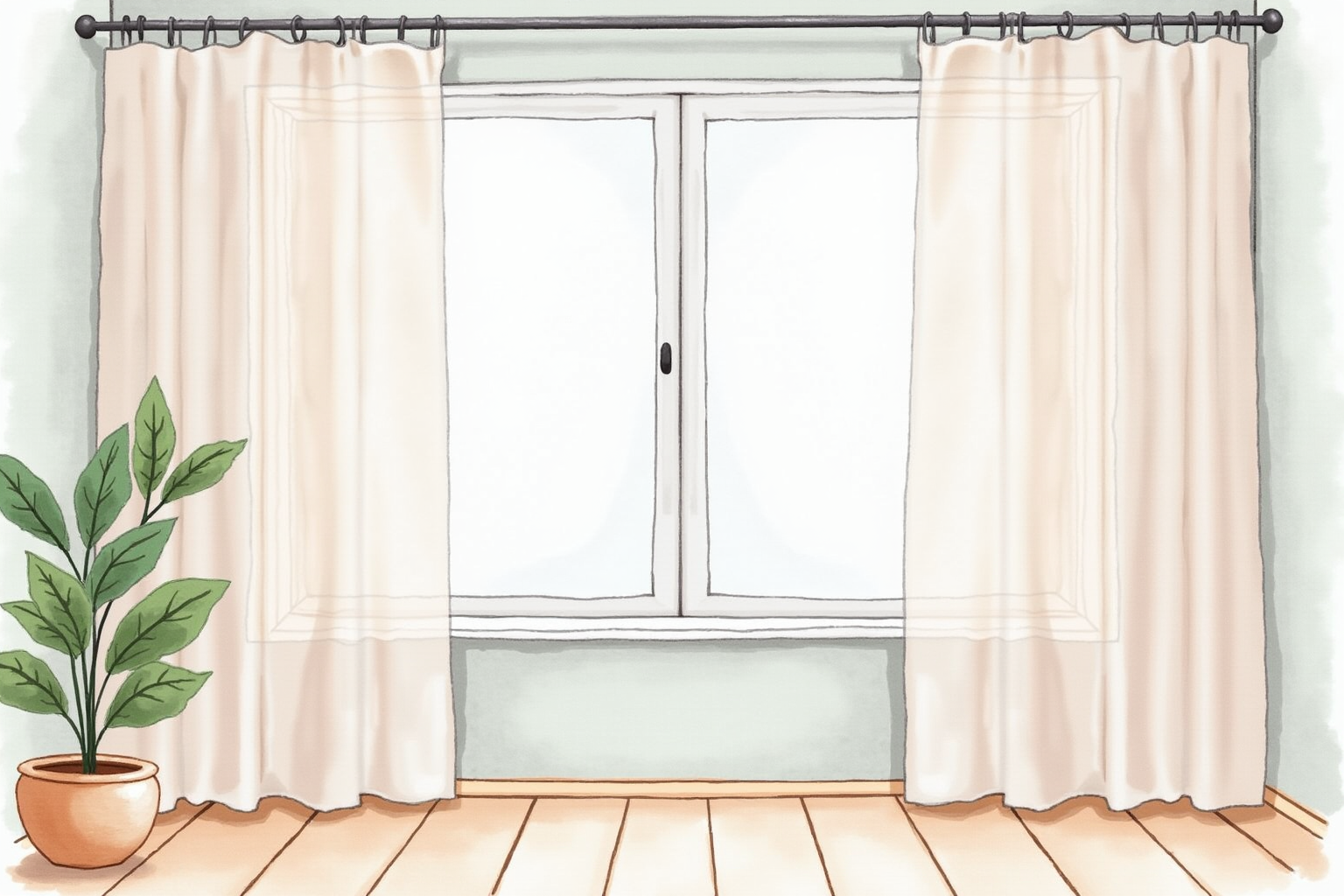 Layered curtain plus sheer combination