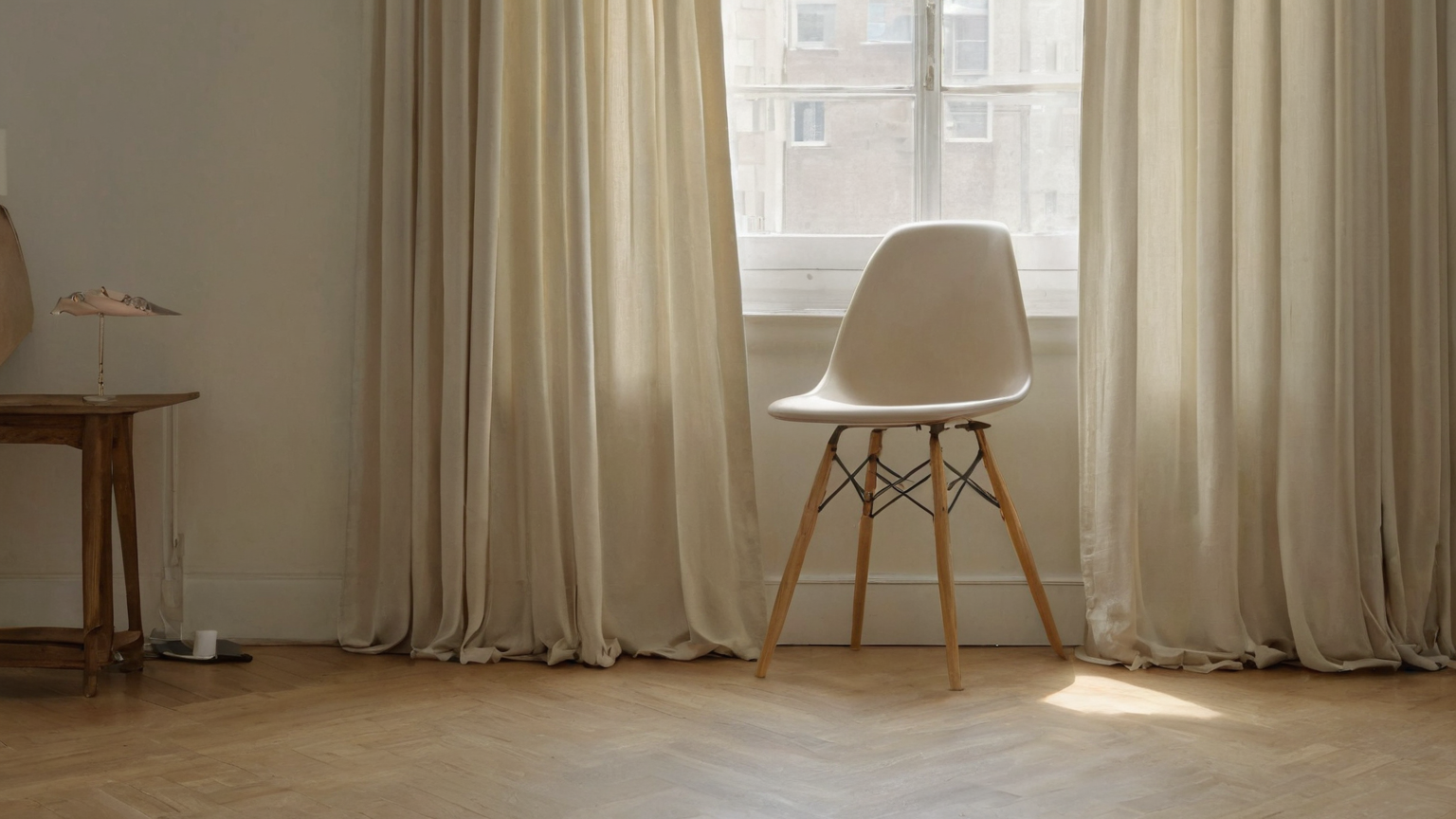 Simple chair and curtain clearance layout