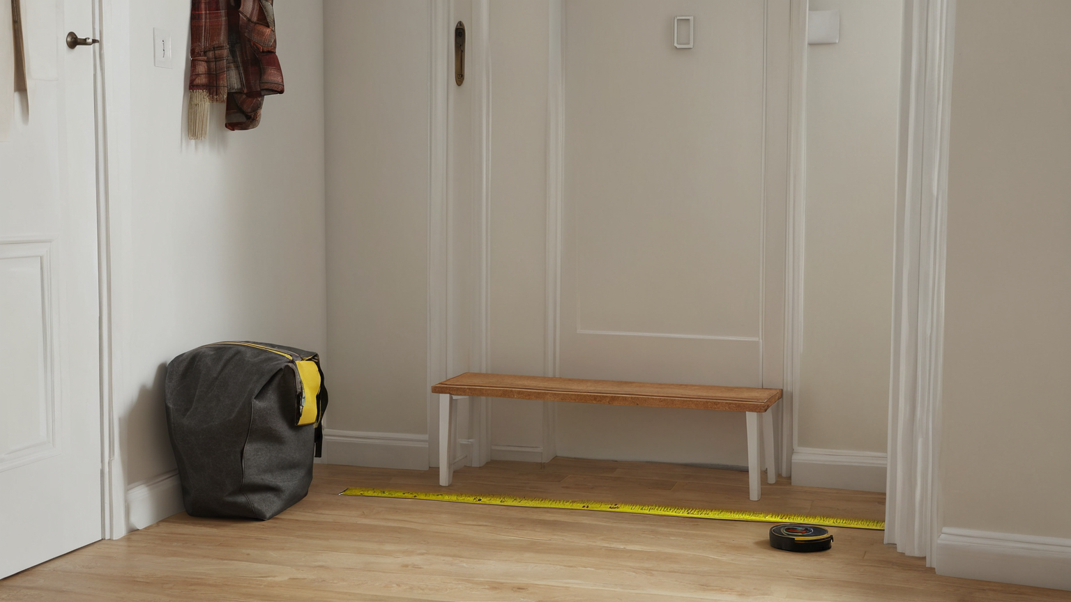 Measuring a narrow entryway