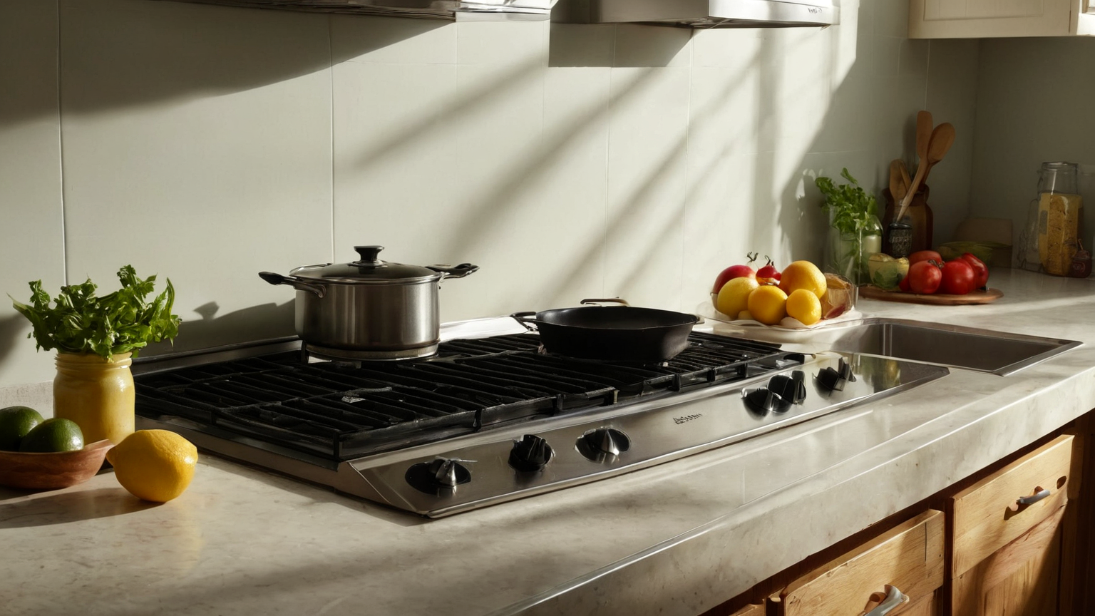 Summer cooking with clear counter