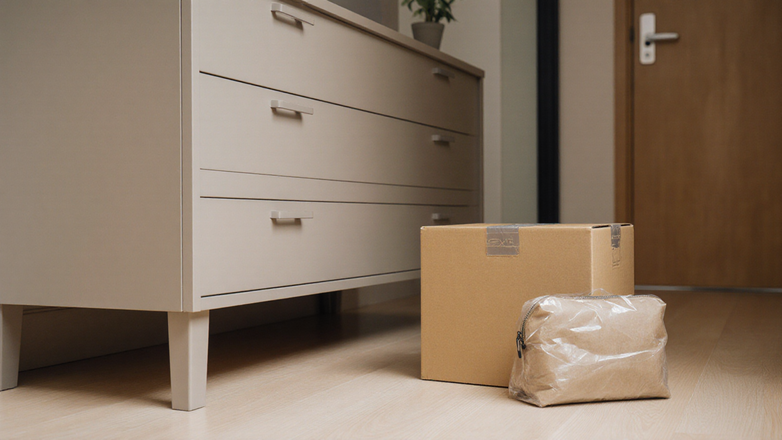 A low media unit with a clear living-room route