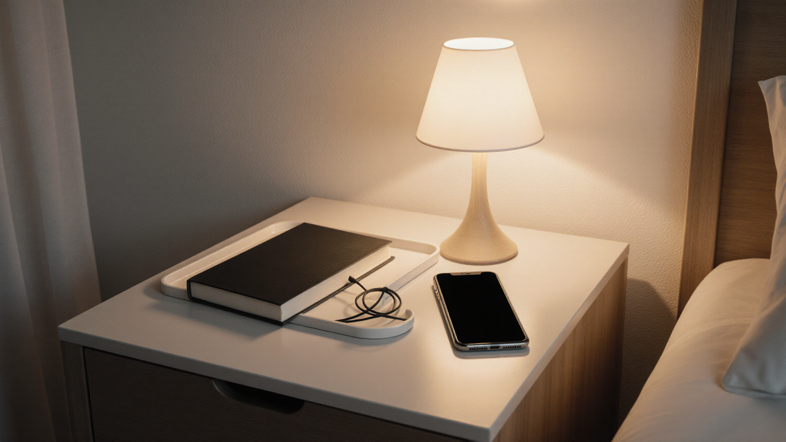 Nightstand Charging Cable Tray: A Calmer Bedtime Station for Small Rooms